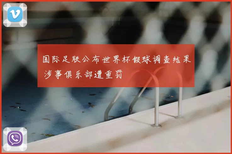 国际足联公布世界杯假球调查结果 涉事俱乐部遭重罚